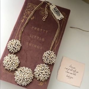 Gold and pearl cluster necklace purchased for an event and never wore. NWT.